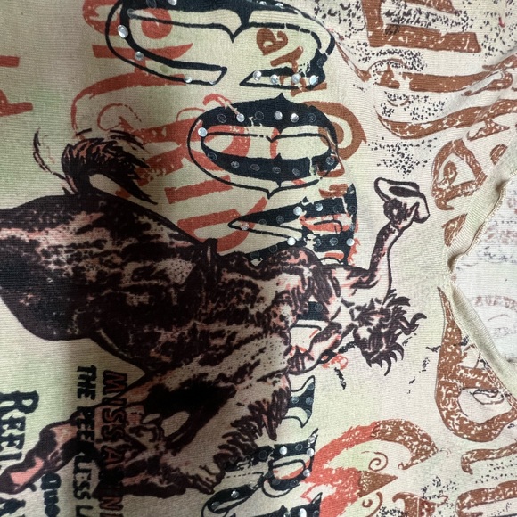 Ladies Ash & Sara western Pullover size XL tan multicolored print - Picture 10 of 13